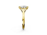 Yellow gold Oval Solitaire Engagement Ring with Six-Prong Setting and Classic Band 3