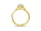 Yellow gold Oval Solitaire Engagement Ring with Six-Prong Setting and Classic Band 4