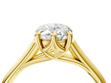 Yellow gold Oval Solitaire Engagement Ring with Six-Prong Setting and Classic Band 5