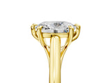 Yellow gold Oval Solitaire Engagement Ring with Six-Prong Setting and Classic Band