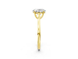 Yellow gold Oval Solitaire Heart Prong Engagement Ring with Tapered Band_57