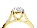 Yellow gold Oval Solitaire Heart Prong Engagement Ring with Tapered Band_59