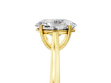 Yellow gold Oval Solitaire Heart Prong Engagement Ring with Tapered Band_60
