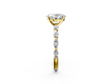 18K Yellow Gold 1.06 Carat D VVS2 Oval Diamond Ring with Marquise Side Stones and Prong Setting