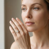 Yellow gold Oval Solitaire Marquise Twist Band with Six-Prong Setting_14