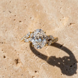 Yellow gold Oval Solitaire Marquise Twist Band with Six-Prong Setting_16