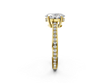 Yellow gold Oval Solitaire Pavé Band Prong Setting Ring_22