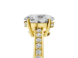 Yellow gold Oval Solitaire Pavé Band Prong Setting Ring_25
