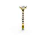 Yellow gold Oval Solitaire Pavé Band with Four-Prong Setting_165