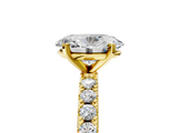 Yellow gold Oval Solitaire Pavé Band with Four-Prong Setting_168