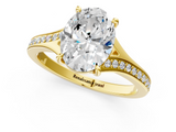 Yellow gold Oval Solitaire Pavé Band with Four-Prong Setting_37