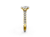 Yellow gold Oval Solitaire Pave Diamond Engagement Ring with Four-Prong Setting_352