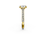 Yellow gold Oval Solitaire Pave Diamond Engagement Ring with Prong Setting_34