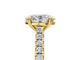 Yellow gold Oval Solitaire Pave Diamond Engagement Ring with Prong Setting_37