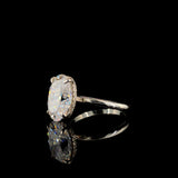 14K Yellow Gold 2.06 Carat E VS1 Oval Solitaire Engagement Ring with Cathedral Band and Four-Prong Setting