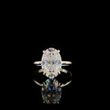 14K Yellow Gold 2.06 Carat E VS1 Oval Solitaire Engagement Ring with Cathedral Band and Four-Prong Setting