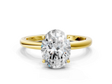 Yellow gold Oval Solitaire Ring with Four-Prong Setting on a Classic Band_32