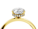 Yellow gold Oval Solitaire Ring with Four-Prong Setting on a Classic Band_36