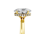 Yellow gold Oval Solitaire Ring with Four-Prong Setting on a Classic Band_37