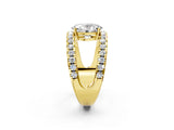 Yellow gold Oval Solitaire Split Shank Pave Diamond Ring_50