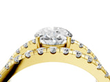 Yellow gold Oval Solitaire Split Shank Pave Diamond Ring_52