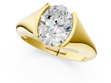 Yellow gold Oval Solitaire Tension Set Diamond Ring_21