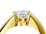 Yellow gold Oval Solitaire Tension Set Diamond Ring_24