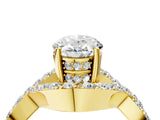 Yellow gold Oval Solitaire Twist Band Pavé Diamond Engagement Ring_36