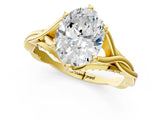 Yellow gold Oval Solitaire Twist Band Six-Prong Setting 2