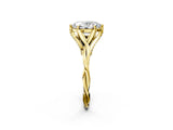 Yellow gold Oval Solitaire Twist Band Six-Prong Setting 3