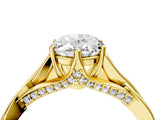 Yellow gold Oval Solitaire Twist Band Six-Prong Setting 5