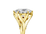 Yellow gold Oval Solitaire Twist Band Six-Prong Setting