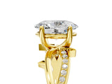 Yellow gold Oval Solitaire Twist Band with Pavé Accents and Four-Prong Setting_27