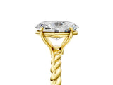 Yellow gold Oval Solitaire Twisted Band 4-Prong Ring_24