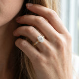 Yellow gold Oval Solitaire Twisted Band Prong Set Engagement Ring_15