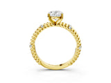Yellow gold Oval Solitaire Twisted Band Prong Set Engagement Ring_73