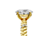 Yellow gold Oval Solitaire Twisted Band Prong Set Engagement Ring_75