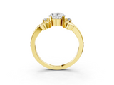 Yellow gold Oval Solitaire Twisted Band Scroll Prong Ring_6