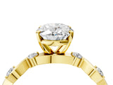 Yellow gold Oval Solitaire Twisted Band with Prong Setting 4