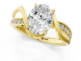 Yellow gold Oval Solitaire Twisted Band with Prong Setting_20
