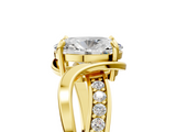 Yellow gold Oval Solitaire Twisted Band with Prong Setting_24
