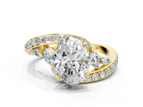 Yellow gold Oval Solitaire with Pavé Twist Band and Four-Prong Setting_76