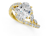 Yellow gold Oval Solitaire with Pavé Twist Band and Four-Prong Setting_77