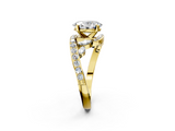 Yellow gold Oval Solitaire with Pavé Twist Band and Four-Prong Setting_78