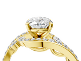 Yellow gold Oval Solitaire with Pavé Twist Band and Four-Prong Setting_80