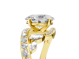 Yellow gold Oval Solitaire with Pavé Twist Band and Four-Prong Setting_81