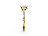 Yellow gold Oval Solitaire with Side Baguettes and Channel Set Band_76