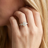 Yellow gold Oval Three-Stone Diamond Ring with Pavé Band and Four-Prong Setting_33