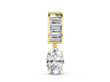 Yellow gold Oval and Baguette Diamond Drop Pendant_4