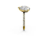 Yellow gold Oval and Cushion Toi Moi Ring with Prong Setting and Micro Pave Band 2